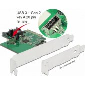DeLOCK PCIe card> 1x internal USB 3.2 Gen 2 Key A 20 pin, interface ca