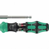 Wera Kraftform Kompakt 28 RA 1, bit set black/ green, 6-piece, 1/ 4", wi