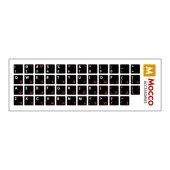 Keyboard stickers waterproof Black/ Red ENG / RU