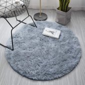 Round Shaggy 80x80 Silver Fur