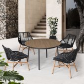 Helsinki Table and 4 Chairs Black