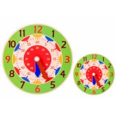 Wooden Clock Educational Hours Minutes Seconds Green
