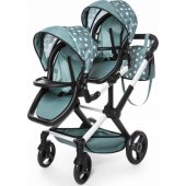 Xeo Twin Doll Stroller Gray with Stars