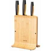 Fiskars Set of 3 knives in bamboo block 1057553