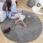 Strado Rabbit Round Rug Strado 140x140 Silver (Light Gray) uniwe