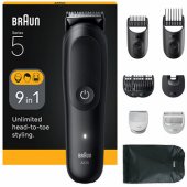 Braun Series 5 All-In-One Style Kit AIO5540, Hair Clipper Black, 9-in-