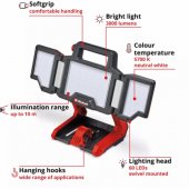 EINHELL Cordless Lamp TP-CL 18/ 3000 Li - Solo, Construction Spotlight