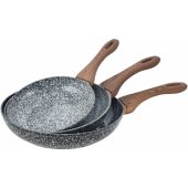 KingHoff frying pan set Granit Wood 20 24 28cm 3pcs.