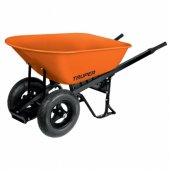Two-wheel garden wheelbarrow with metal bin 118L