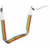 Camera Strap Flat Rainbow White
