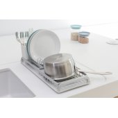 SinkSide Compact Dish Drying Rack Light Grey