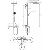 Pulsify Showerpipe 260 1jet with ShowerTablet Select 400 Chrome