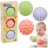 Set of Sensory Balls for Babies Pastel 3 pcs 6 cm