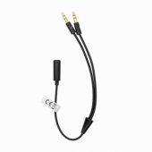 3.5mm Female 4-Pin to Dual 3.5mm Male 3-Pin Audio Adapter