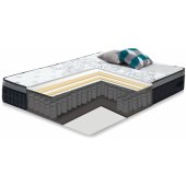 GLOSSY 160x200cm with mattress HARMONY DELUX Grey