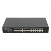 switch 24x 1GB PoE+/ 2x GB 2x SFP rack 19" 250W