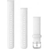 Quick Release 18mm Silicone Band for Vivoactive 4s White/ Silver