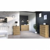 Topeshop DUŻA KOMODA MALWA M8 120CM DĄB ARTISAN 8 SZUFLAD