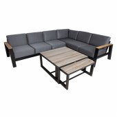 Set FELINO corner sofa, 2 tables, black