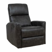 Recliner armchair DIEGO with swinging and rotating mechanism, grey