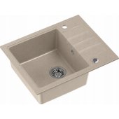 QUADRON PETER 116 Steingran beige granite sink with manual siphon and