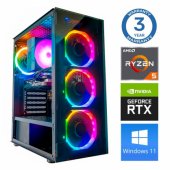 Ryzen 5 5500 16GB 500SSD M.2 NVME RTX5050 8GB W11 Black