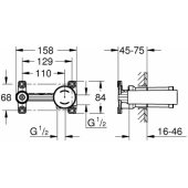 Single-lever mixer 1/ 2″ Universal Concealed Body 23571000
