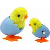 Jumping Chicken In Egg Shell Wind Up Plush Yellow