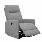Recliner armchair KATY with electric mechanism, light grey