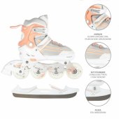 NILS EXTREME NH18190 2IN1 INLINE SKATES WHITE/ PINK SIZE. S (29-33) WIT