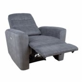Recliner armchair GASTON with electric mechanism, grey velvet