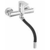 Ferro ALGEO wall-mounted kitchen sink faucet, black flexible