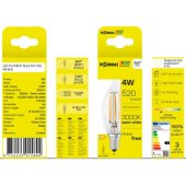 LED Filament bulb E14, C35T, 4W, 520lm, 3000K, 360°