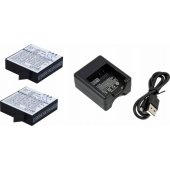 Set 2x Battery + Charger For Xiaomi Yi 2 4k