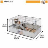 FERPLAST Modular 2 - cage for rabbit and domestic guinea pig - 109 x 7