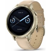 Venu 4 41mm Lunar Gold Light Sand Leather Band 010-03013-03