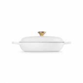 Cast iron pot shallow 30cm / 3.5L white