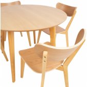ROXBY Round Table and 4 Chairs Oak