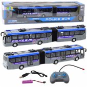 LEAN Toys RC Police Articulated Bus Remote Controlled Lights Gray 1:32