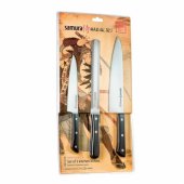 HARAKIRI Set of 3pcs. universal Kitchen knives Black