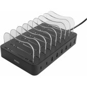 USB charging station 6x USB-A, 2x USB-C PD total 75W black