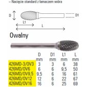 Beta Tools pilnik obrotowy owalny 12mm (426MD-OV12)