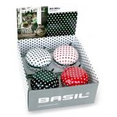 Basil Dzwonek rowerowy Big Bell Polkadot 80mm, mix kolorów pudełko 4sz