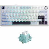 F75 EN / RU Layout Mechanical Gaming keyboard White Ice vein switch