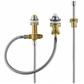 Basic set for 3-hole rim mounted single lever bath mixer