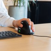 HE ergonomic mouse left-handed USB black/ silver