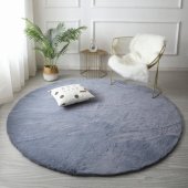 Strado Rabbit Round Rug Strado 150x150 Silver (Light Gray) uniwe