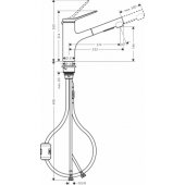 Zesis M33 150 2jet Pull-out Spray Stainless Steel