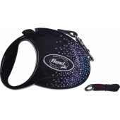 Flexi FLEXI Smycz Glam Splash Mystic, M TAŚMA 5 m, czarna