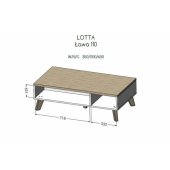 Cama LOTTA 110 coffee table wotan oak/ mat black